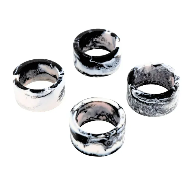 Godinger Lucente servietringe sort-hvid resin