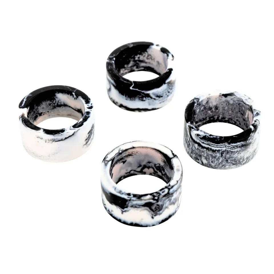Godinger Lucente servietringe sort-hvid resin