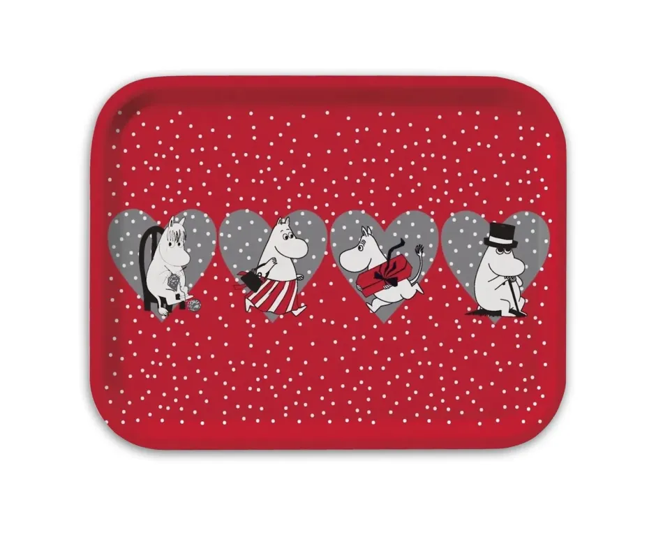 Opto Design Mumi Christmas Heart bakke rød 27x20 cm