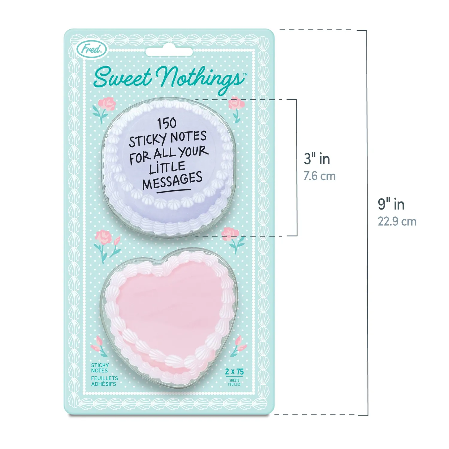 Fred Sweet Nothings sticky notes 2-pak kage