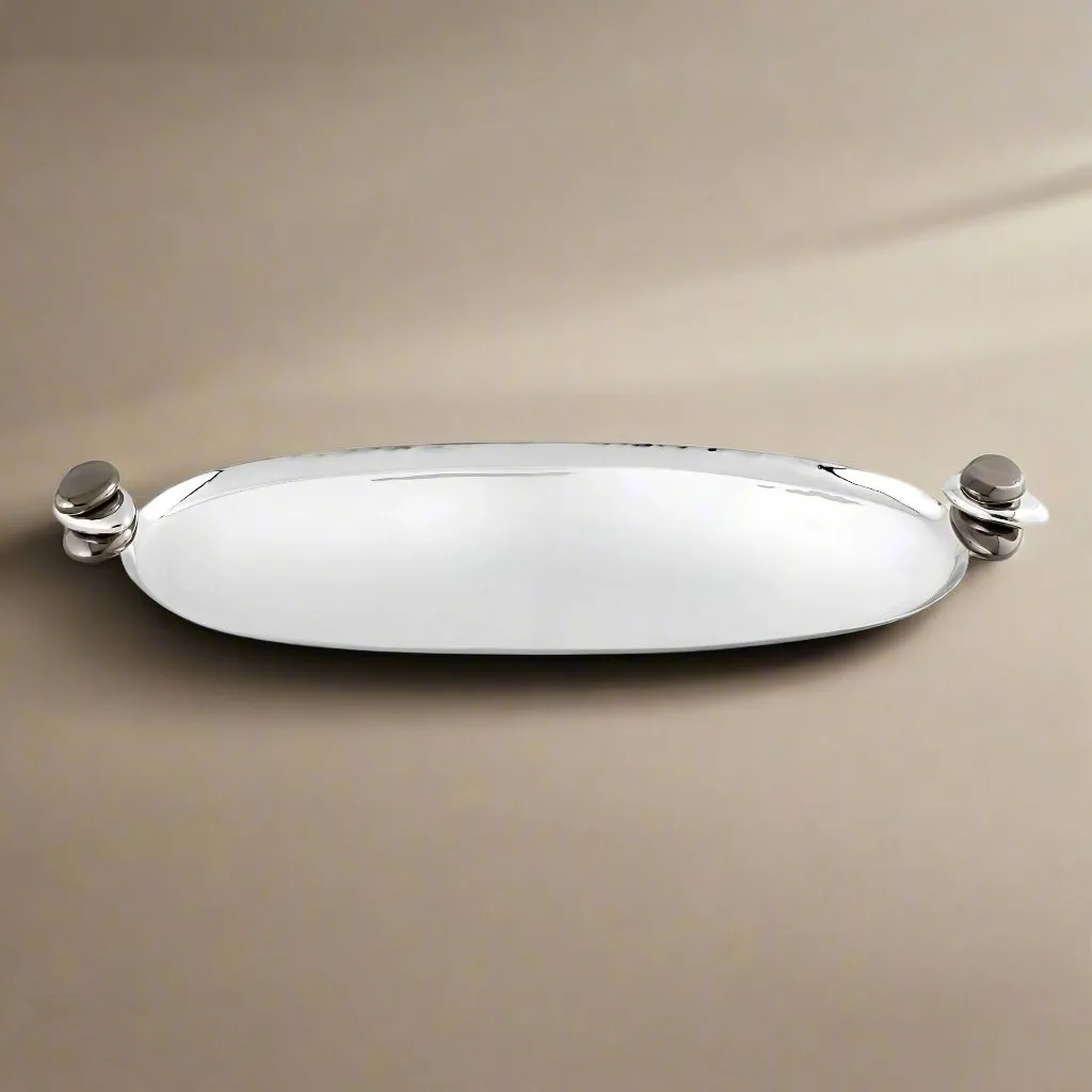Godinger Pebble serveringsbakke oval gunmetal