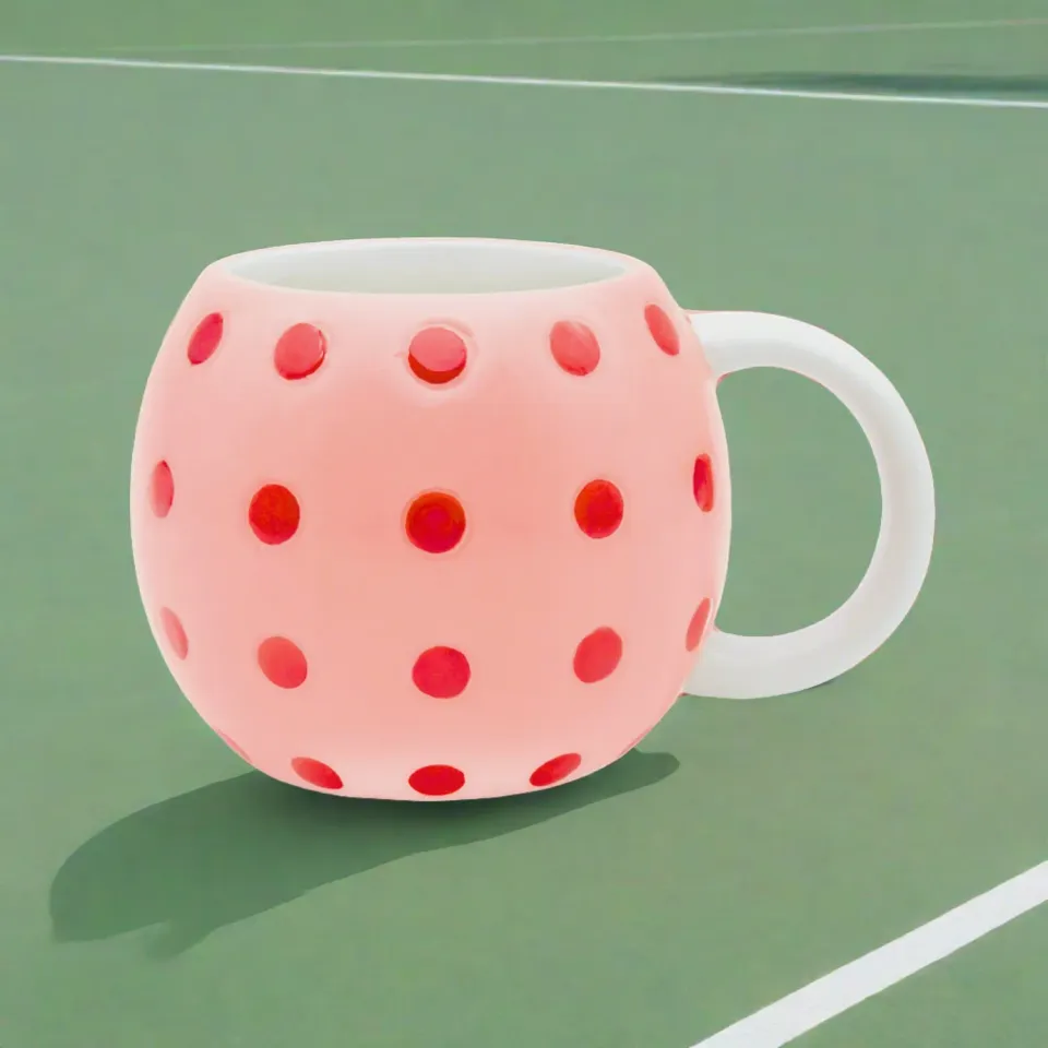 Godinger League krus pickleball 502 ml pink porcelæn