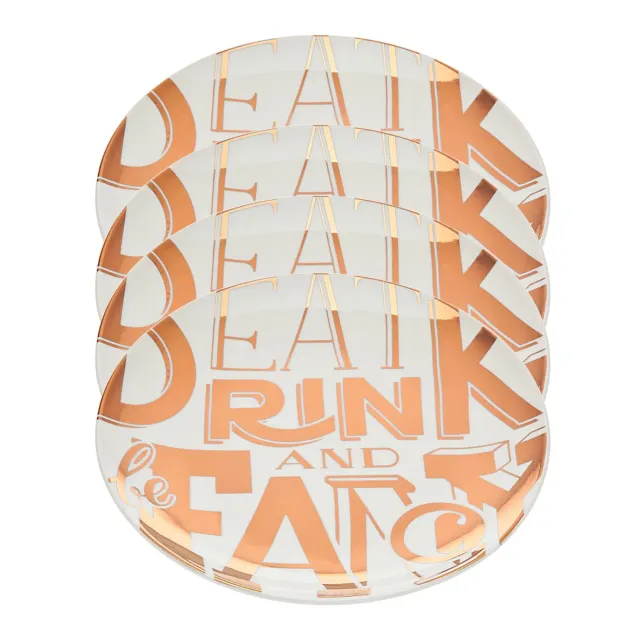 Godinger Eat Drink & Be Fancy forrettallerken 4 stk porcelæn