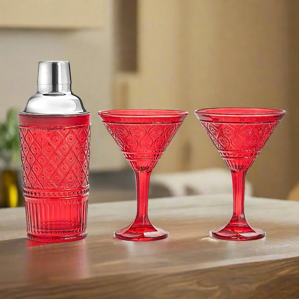 Godinger Claro Cocktail Shaker Martini Sæt Rød