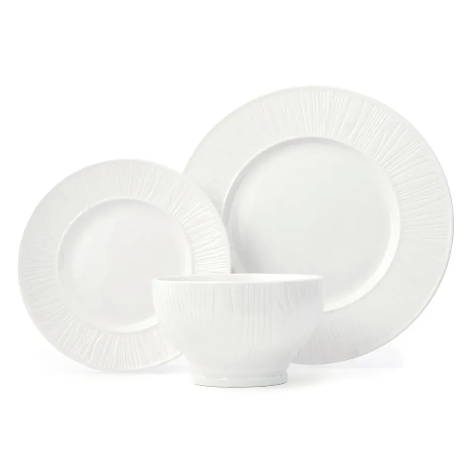 Godinger Starburst spisestel 12 dele porcelæn hvid