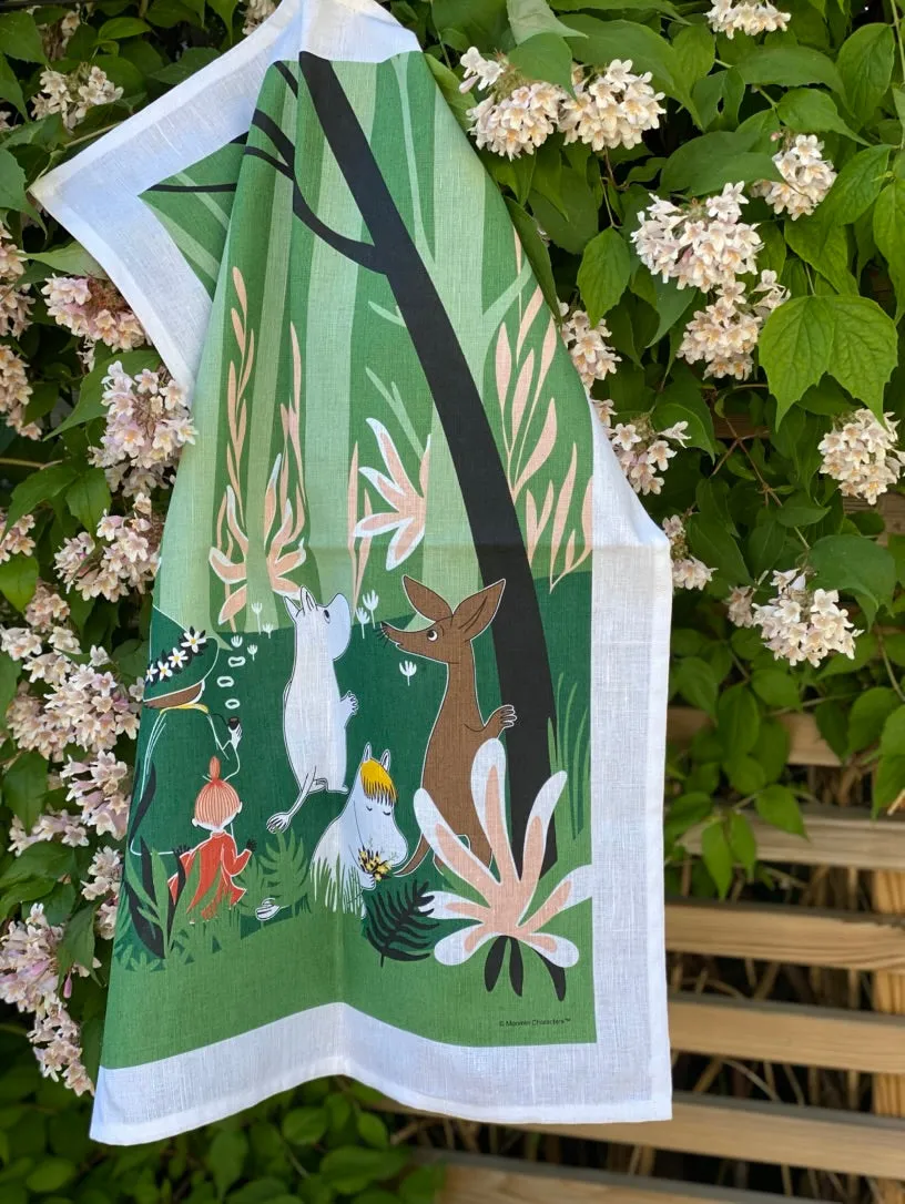 Opto Design Moomin Forest Green viskestykke 70x50 hør