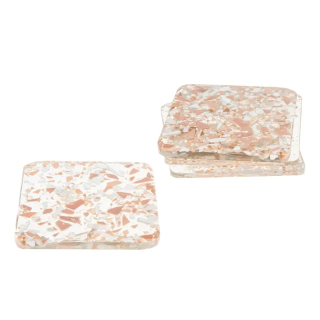 Godinger Terrazzo glasbrikker sæt pink