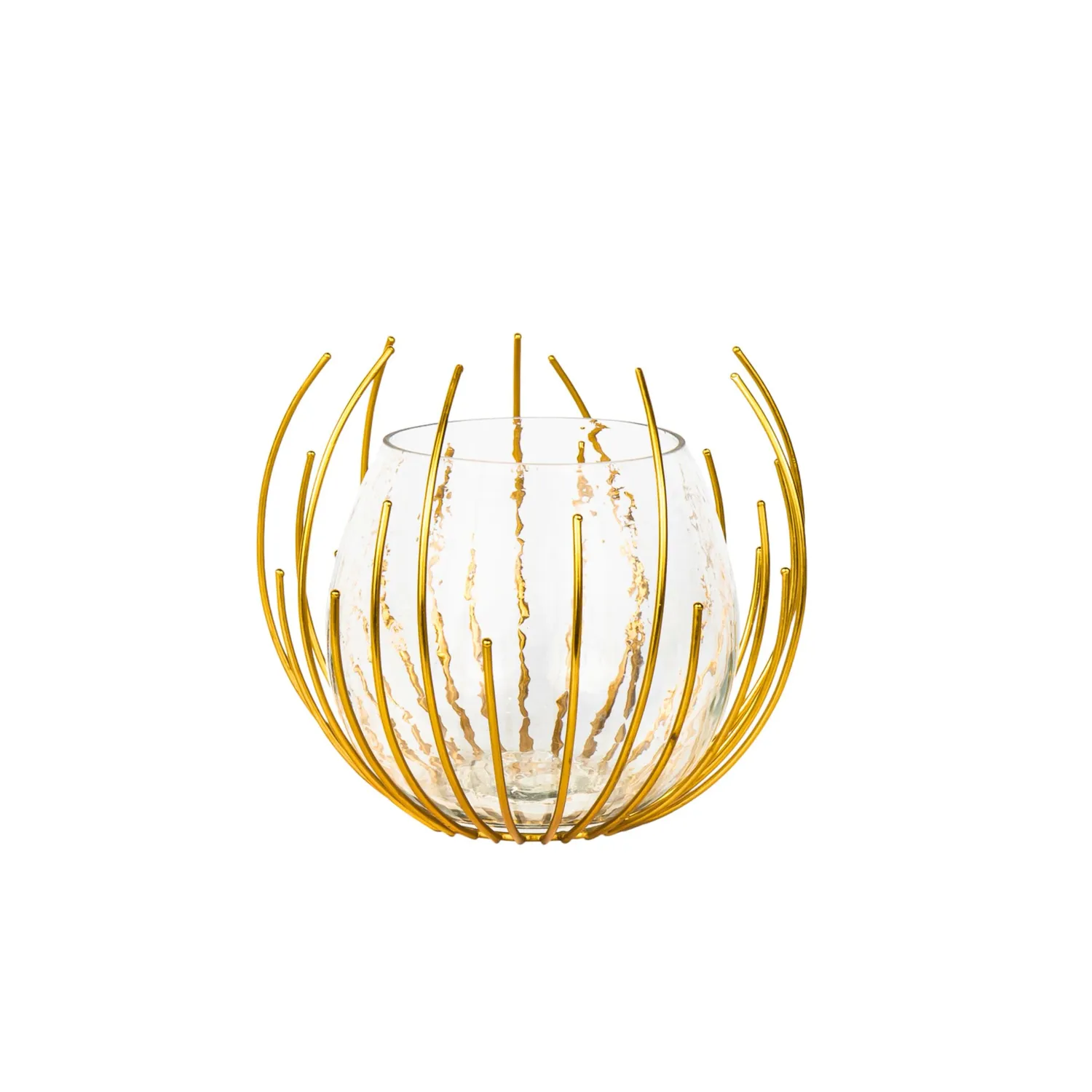 Godinger Radial fyrfadsstage guld glas