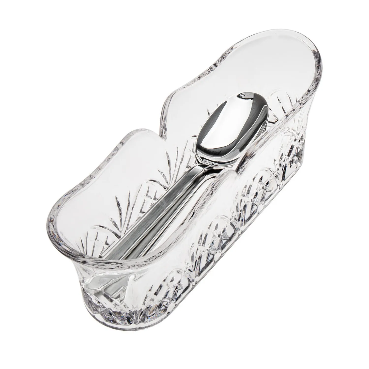 Godinger Dublin Crystal Fork & Spoon Caddy bestikholder klar blyfri