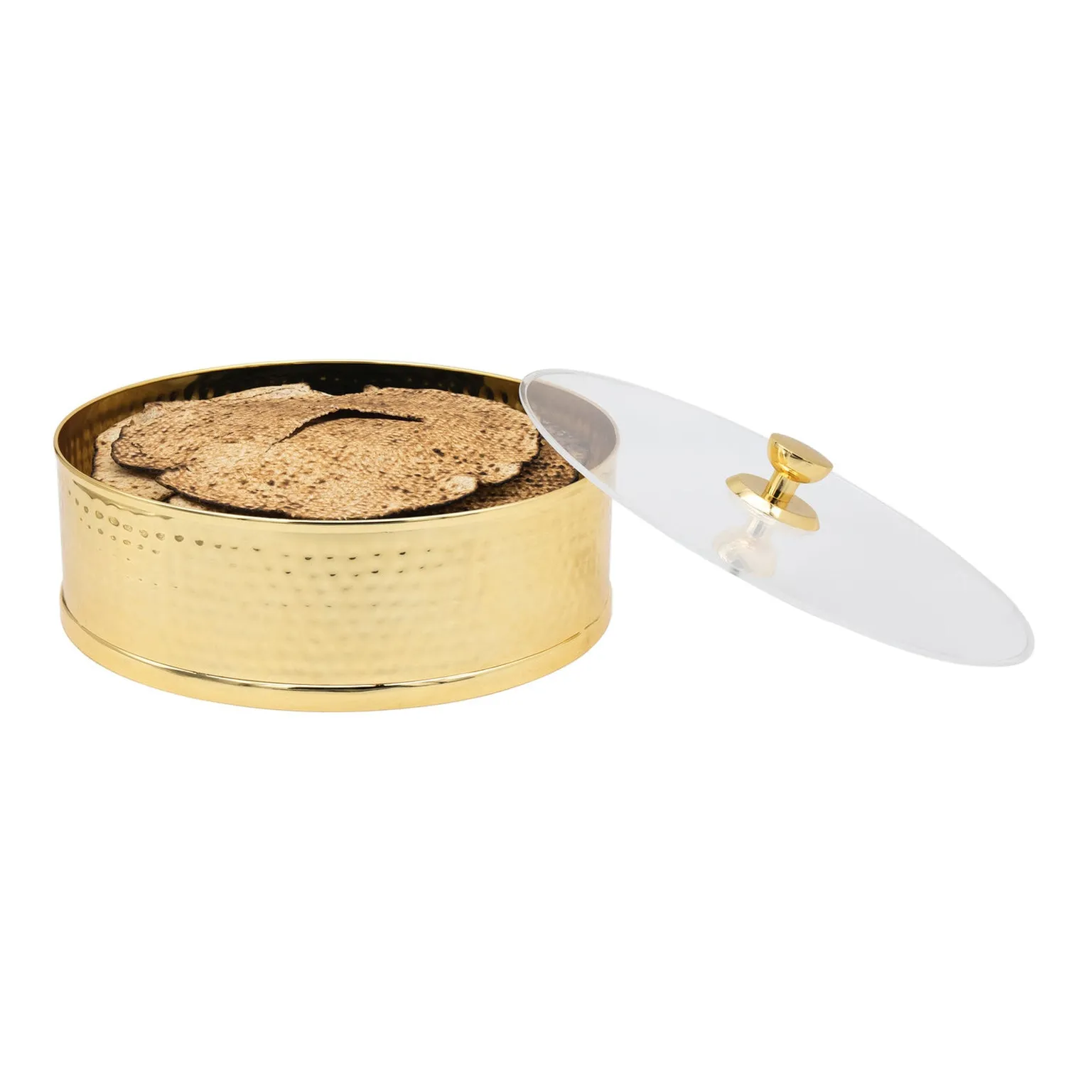 Godinger Hammered Gold matzah boks guld stor