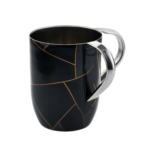 Godinger Abstract Lines skyllekop stål sort guld 850 ml