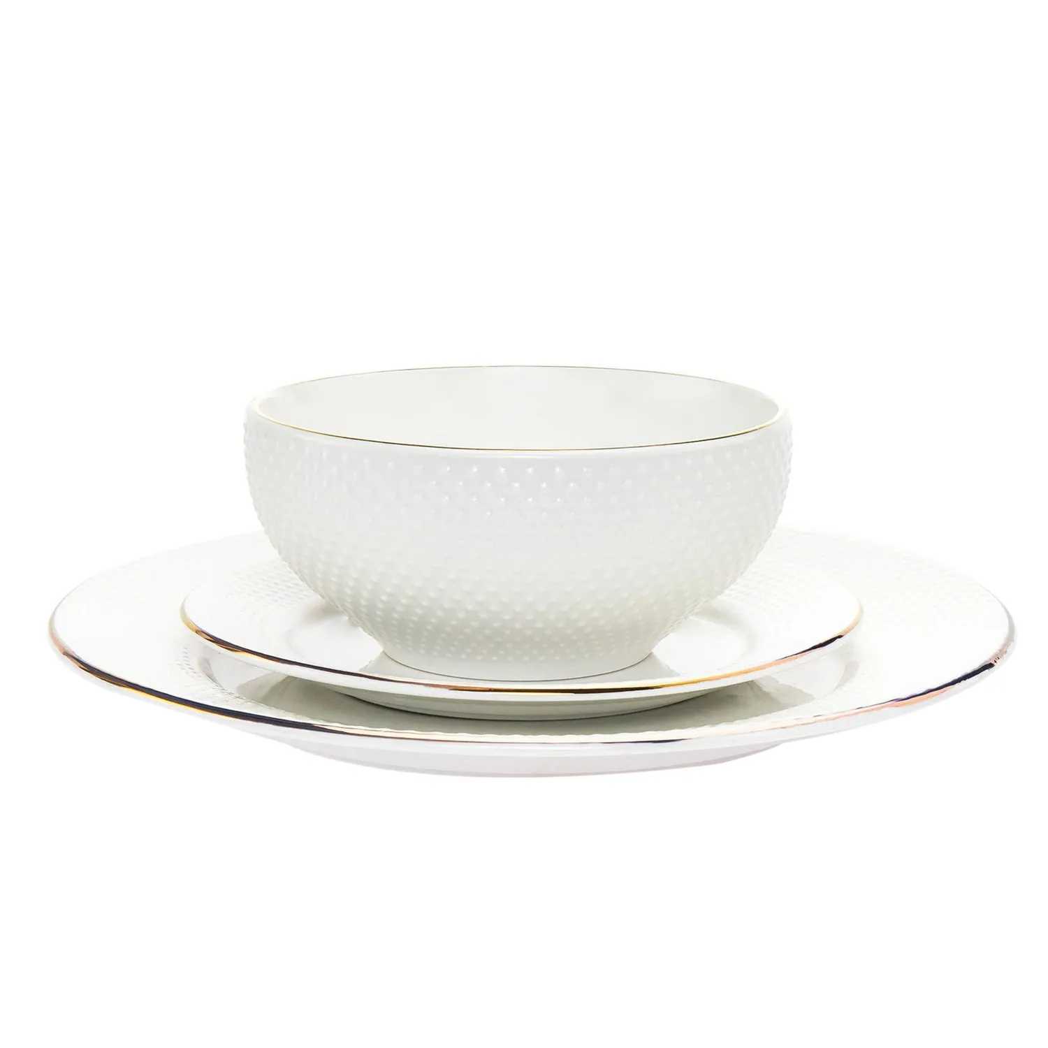 Godinger Pique spisestel porcelæn 18 dele guld