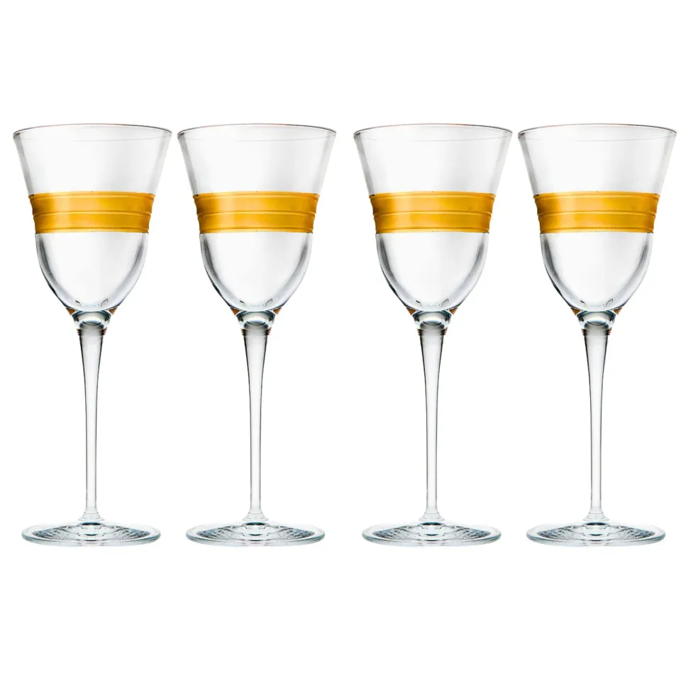 Godinger Abruzzo vinglas 4 stk klar guld 29 cl