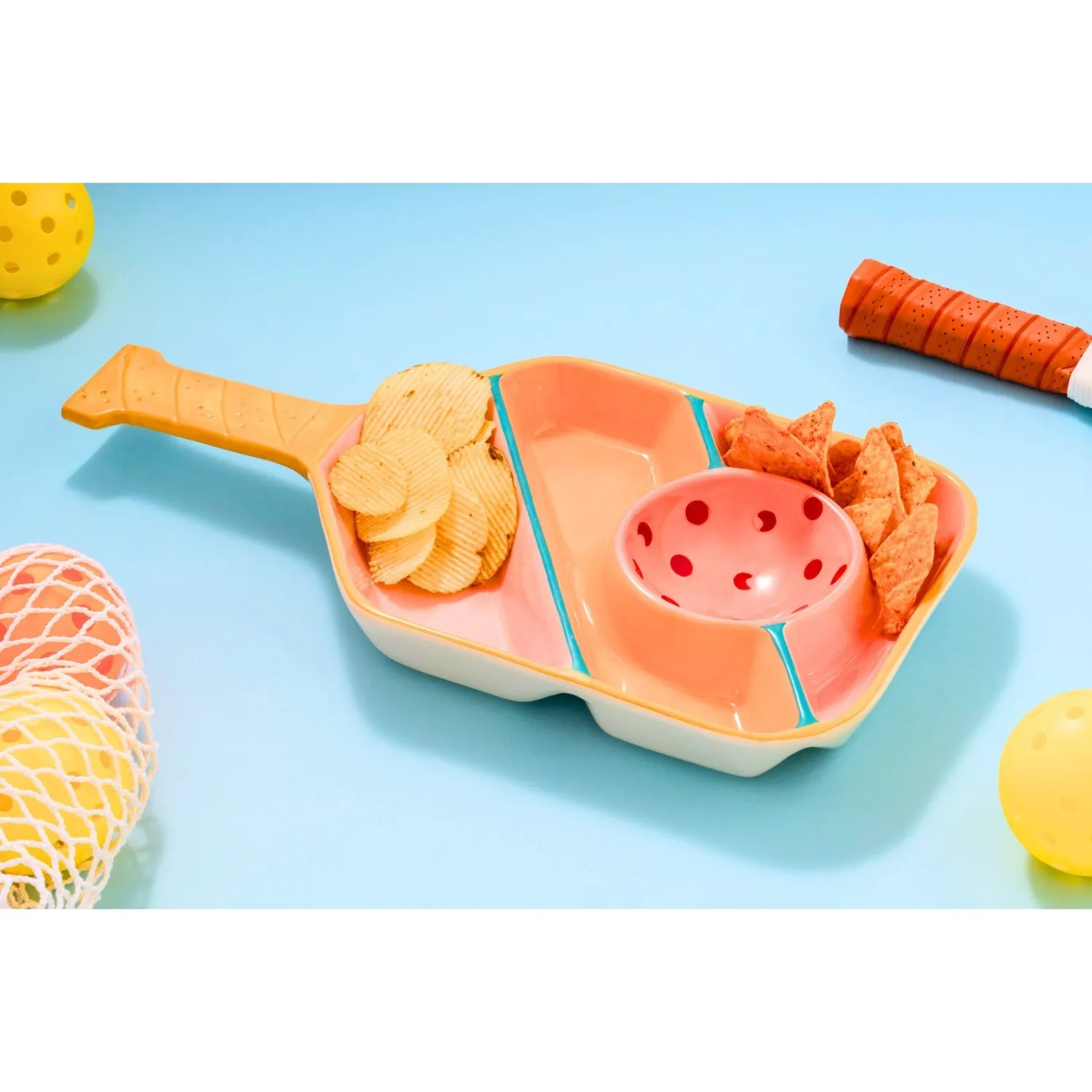Godinger League chip dip fad porcelæn paddle