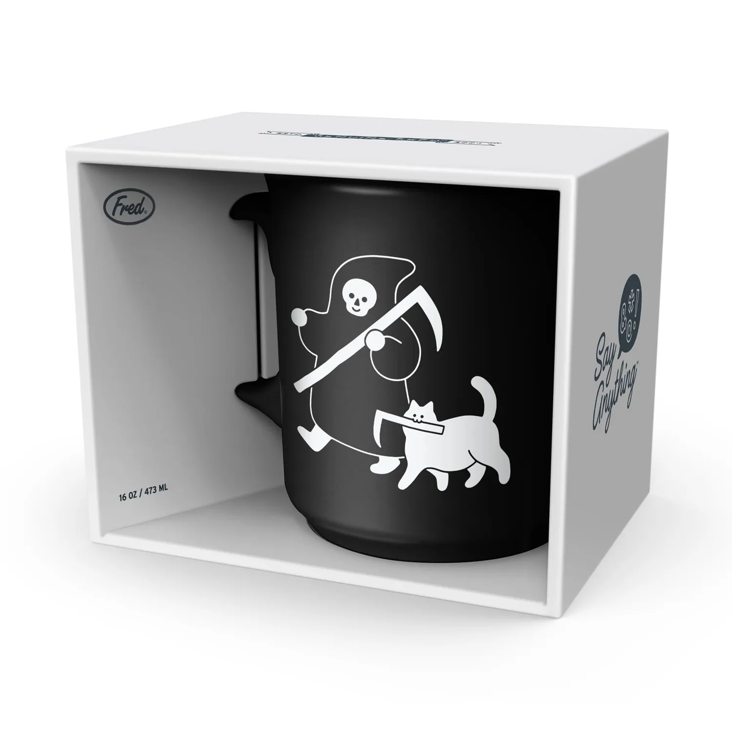 Fred Cat and Reaper krus 473 ml sort keramik