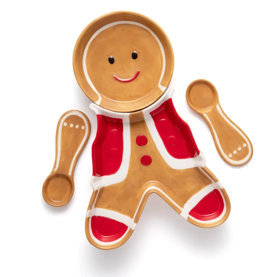 Godinger Mr Gingerbread serveringsfad jul porcelæn