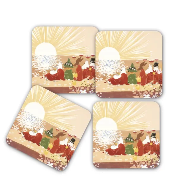 Opto Design Moomin Sunset Reddish bordskånere 4-pak 9x9 cm