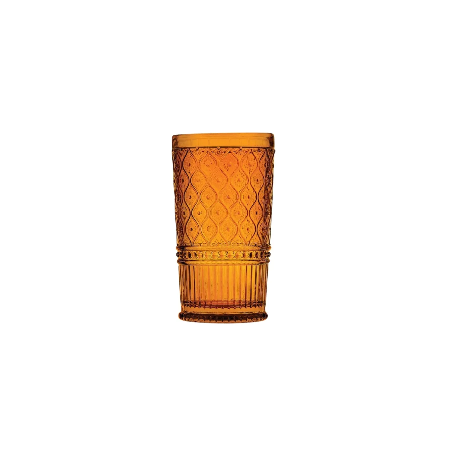 Godinger Claro Amber Highball glas 4 stk rav præget