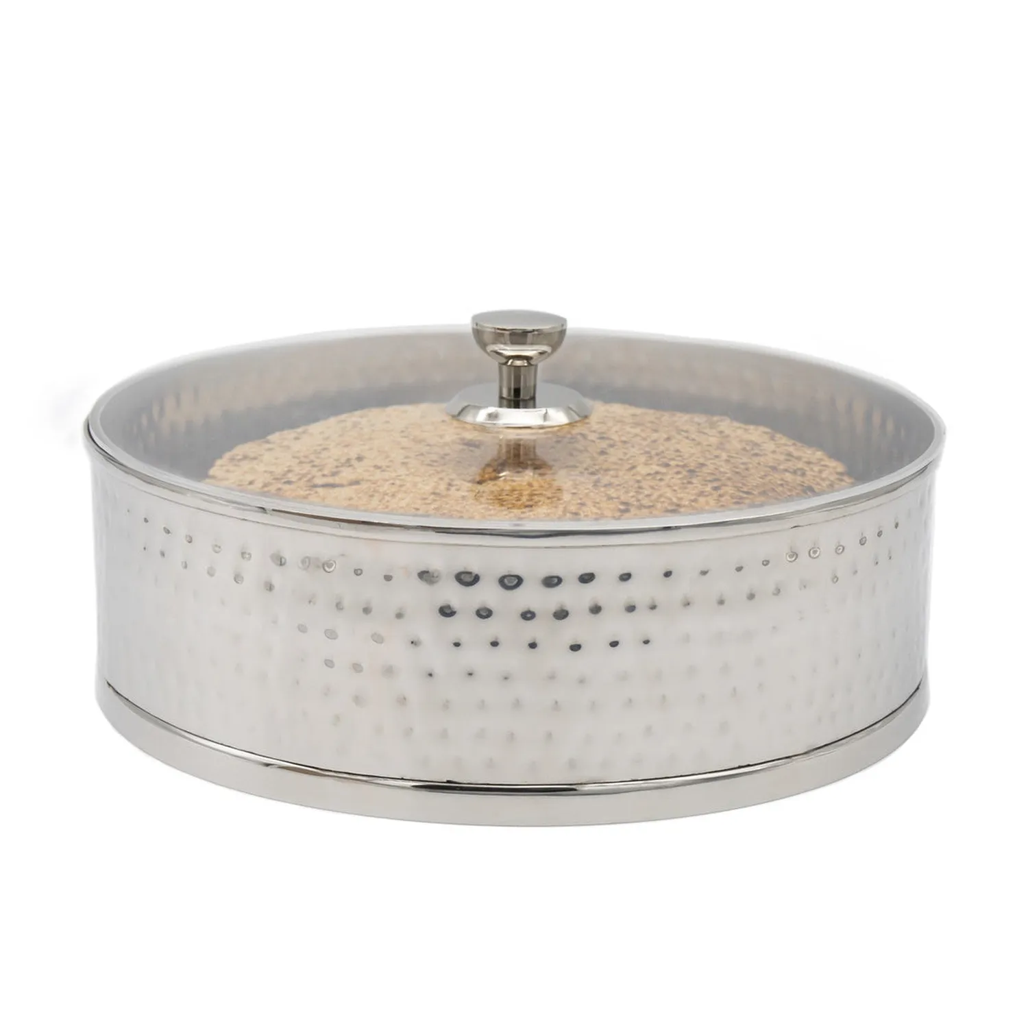 Godinger Hammered Stainless matzaboks stål med låg