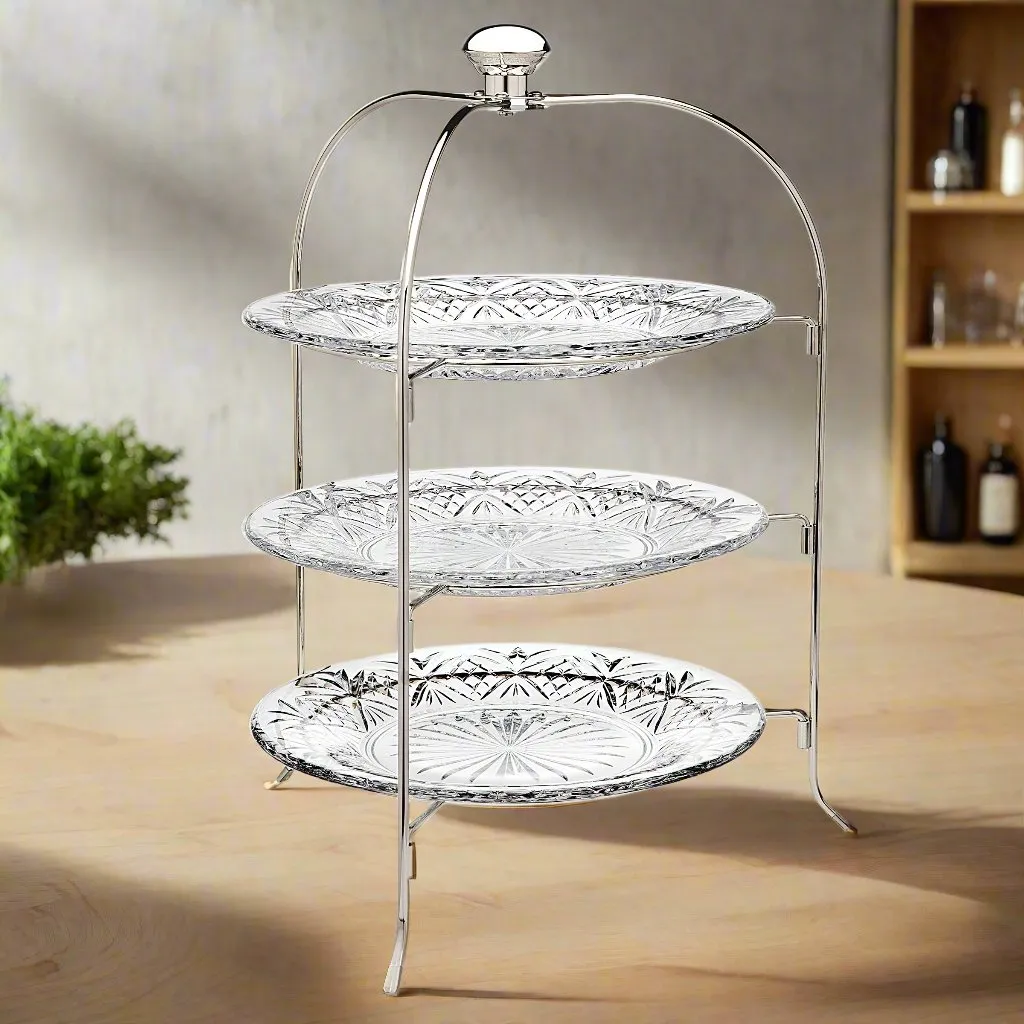 Godinger Dublin etagere krystal 3 etager rund