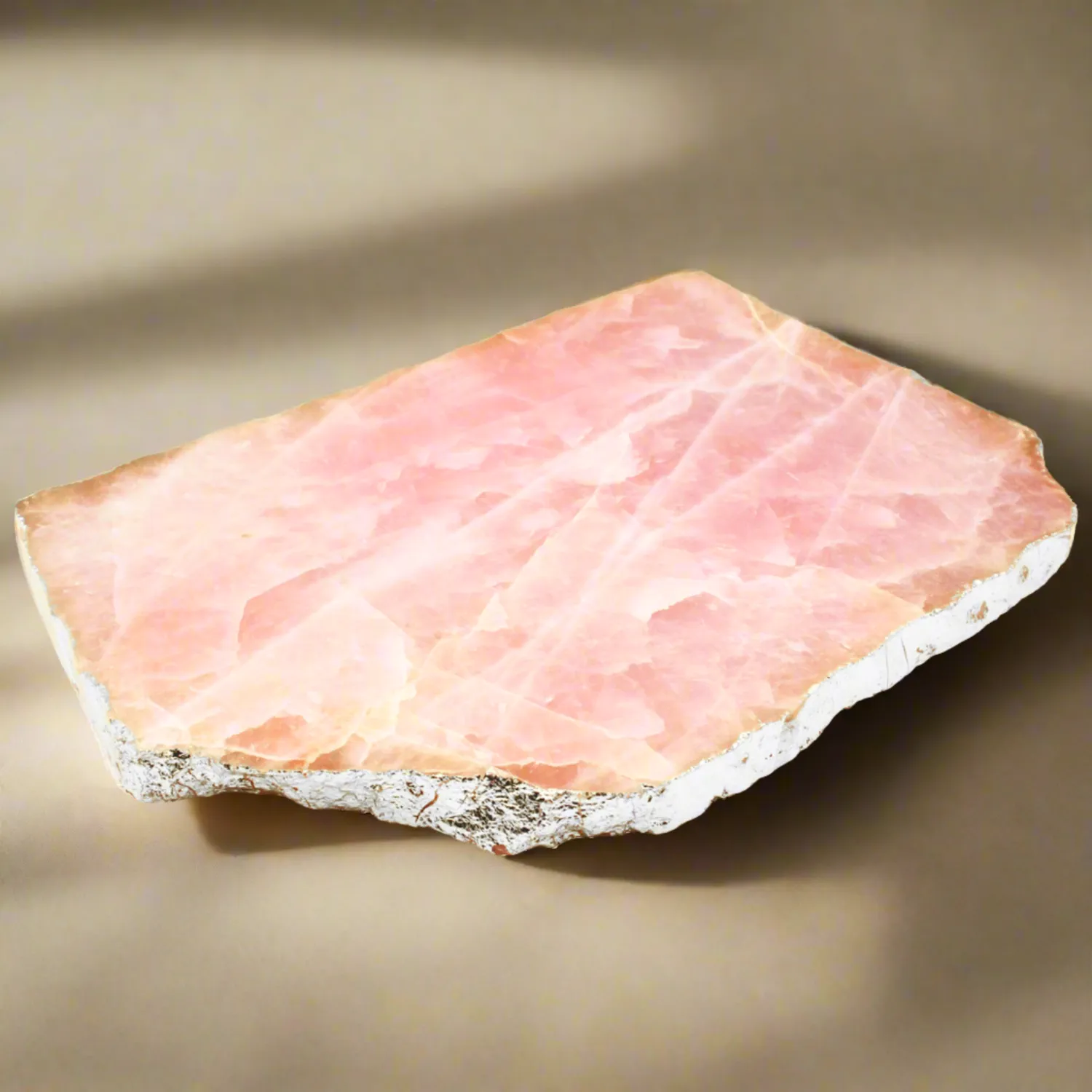 Godinger Rose Quartz Silver Edge serveringsbræt rosakvarts