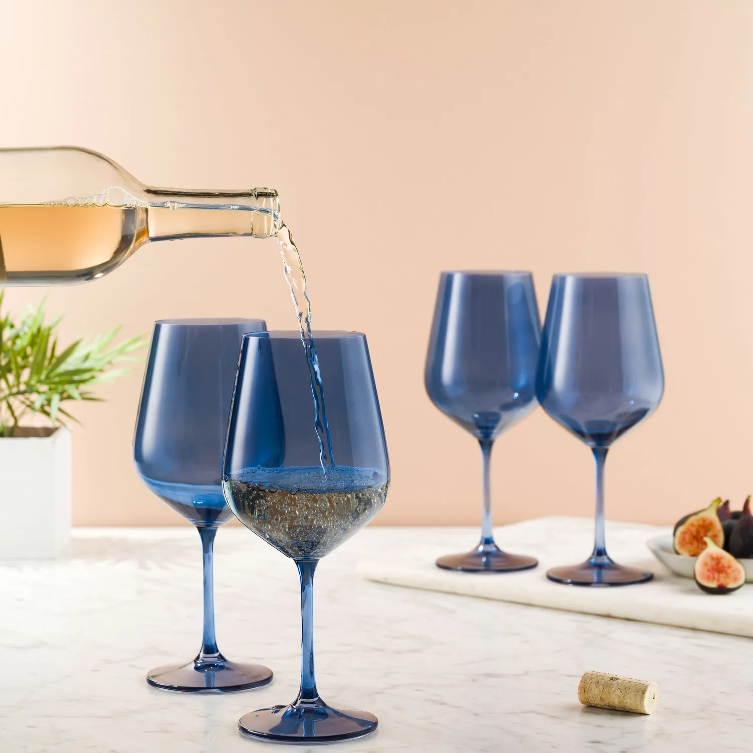 Godinger Sheer Blue rødvinsglas 4 stk blå