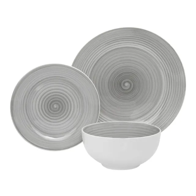 Godinger Spiral 12-delt middagssæt porcelæn grå 4 pers