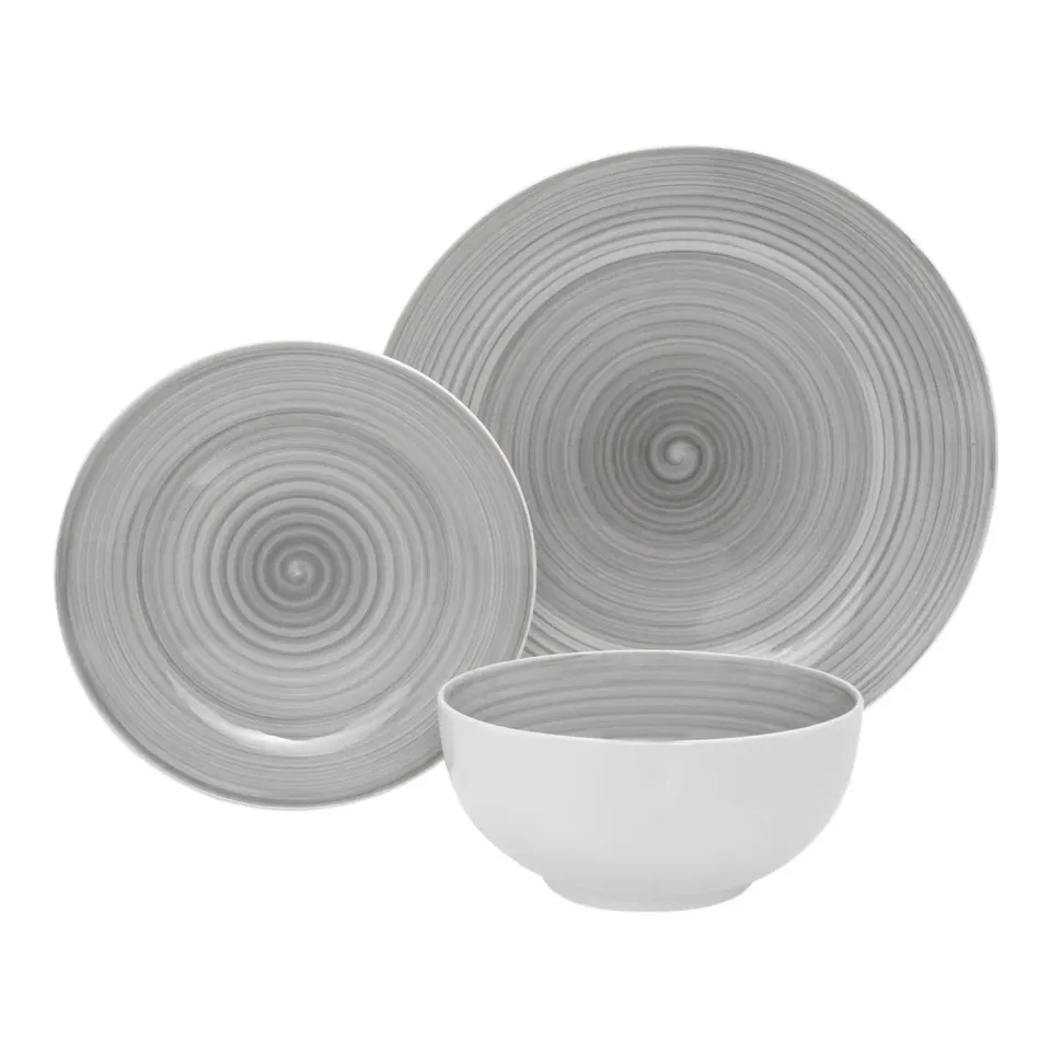 Godinger Spiral 12-delt middagssæt porcelæn grå 4 pers