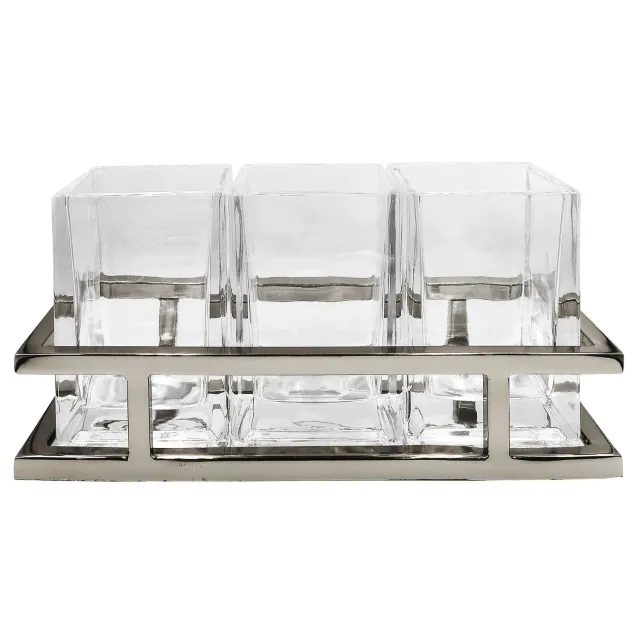 Godinger Aspen Silver bestikholder glas stål