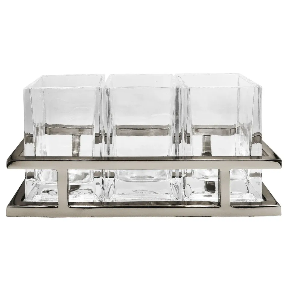 Godinger Aspen Silver bestikholder glas stål
