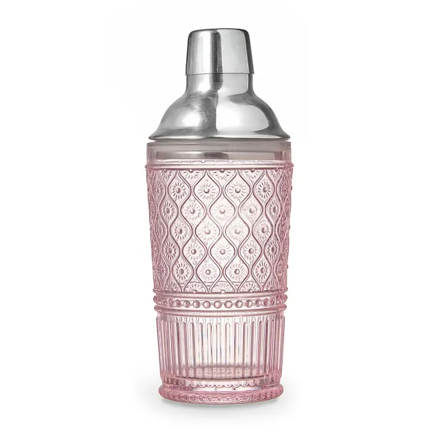 Godinger Claro cocktail shaker glas pink 17 oz