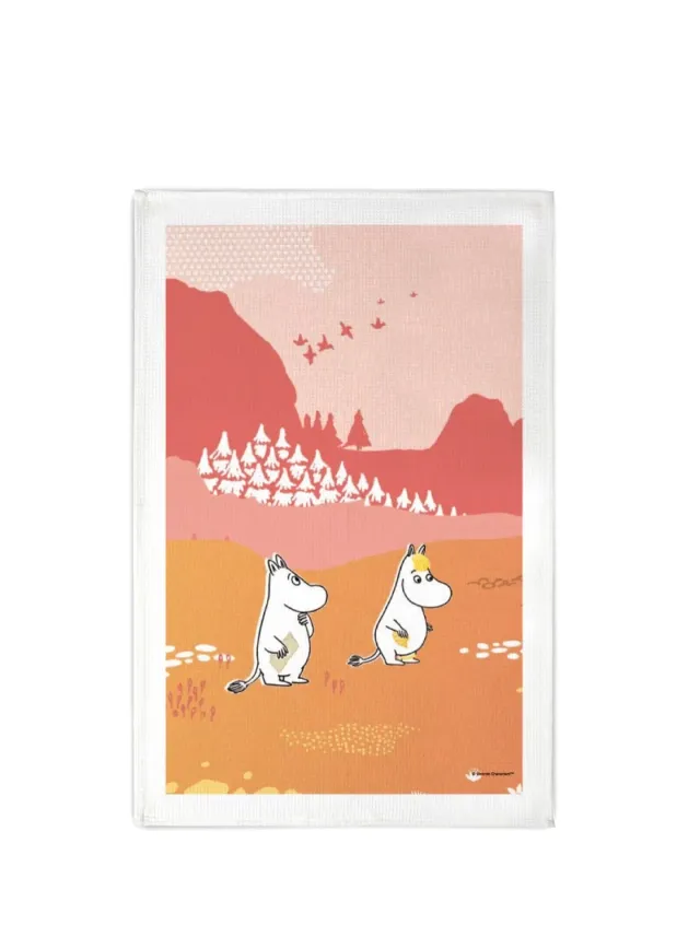 Opto Design Moomin Valley Pink viskestykke 70x50 cm hør