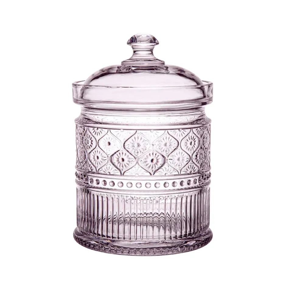 Godinger Claro opbevaringsglas lyserød krystal 6oz