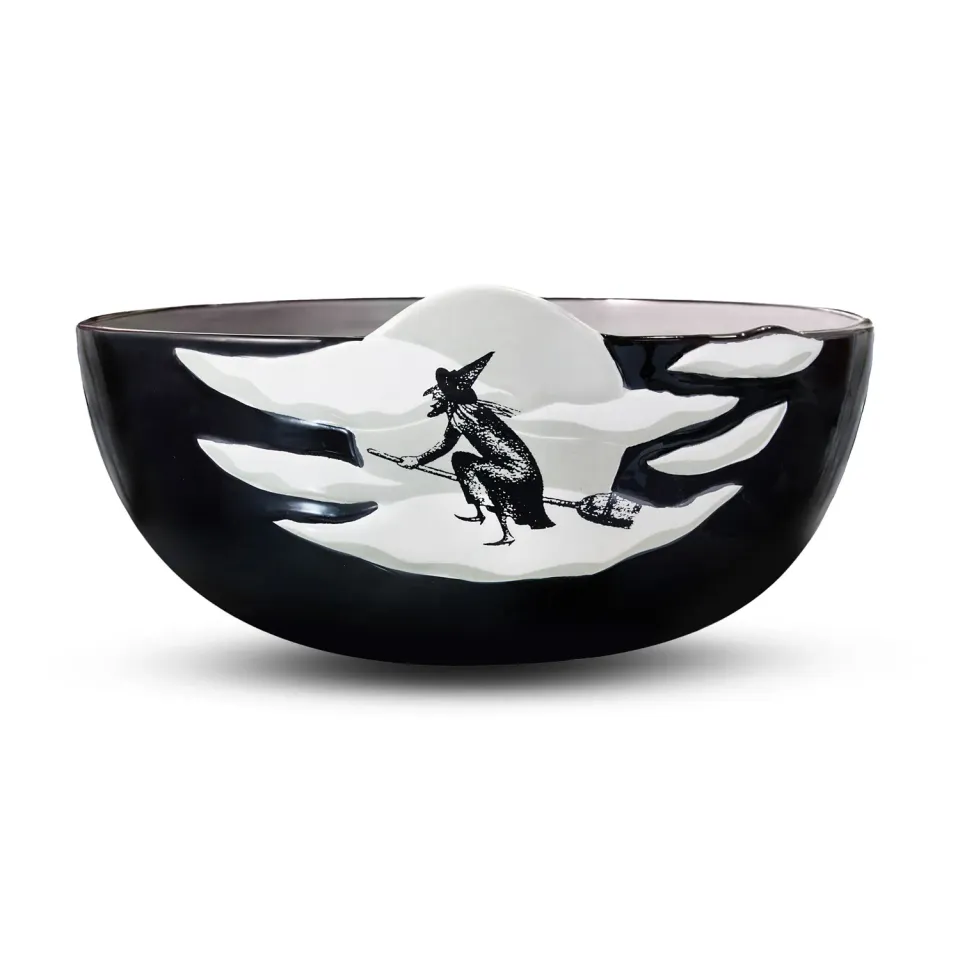 Godinger Witching Hour serveringsskål porcelæn sort Halloween