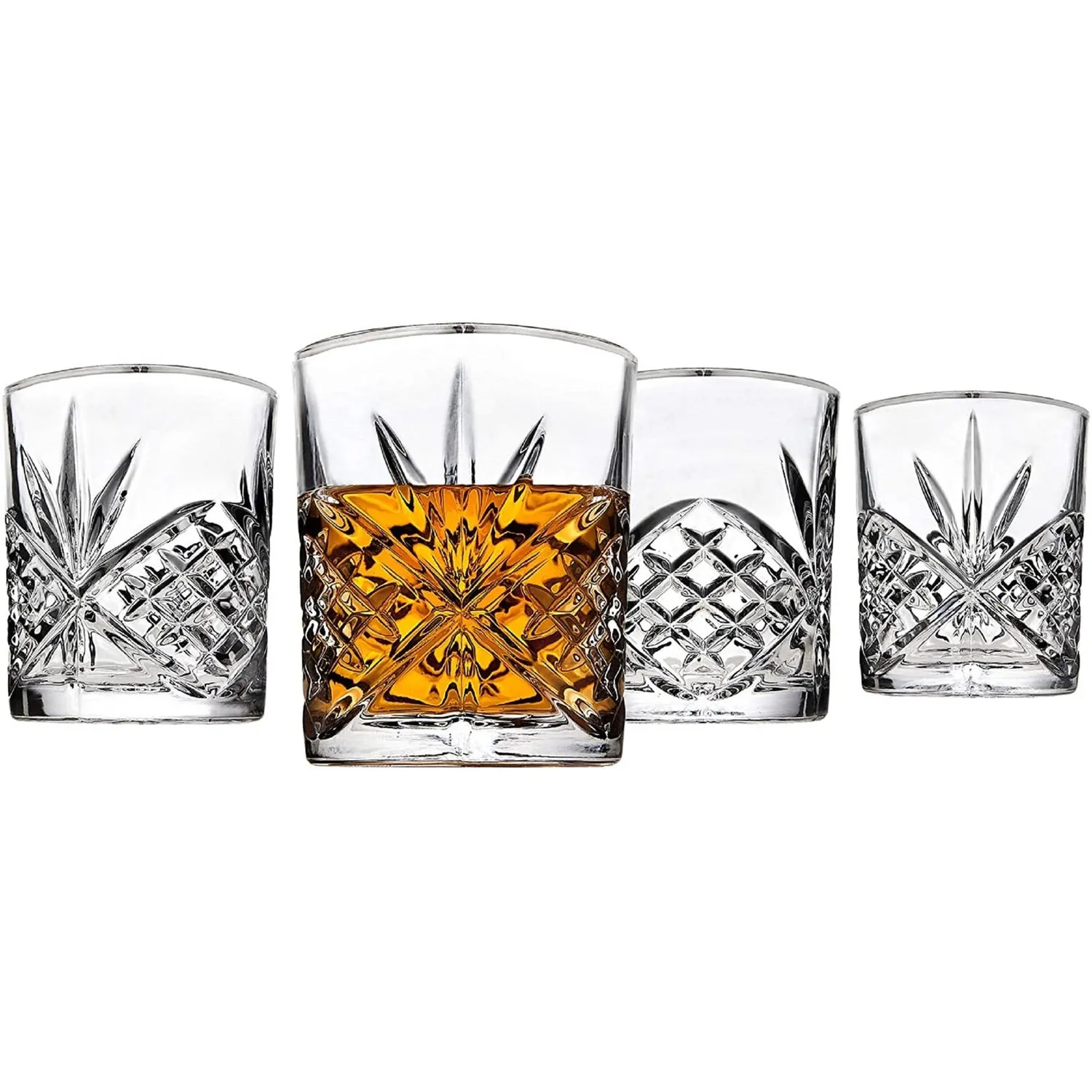 Godinger Dublin Double Old Fashion whiskyglas 4 stk platin