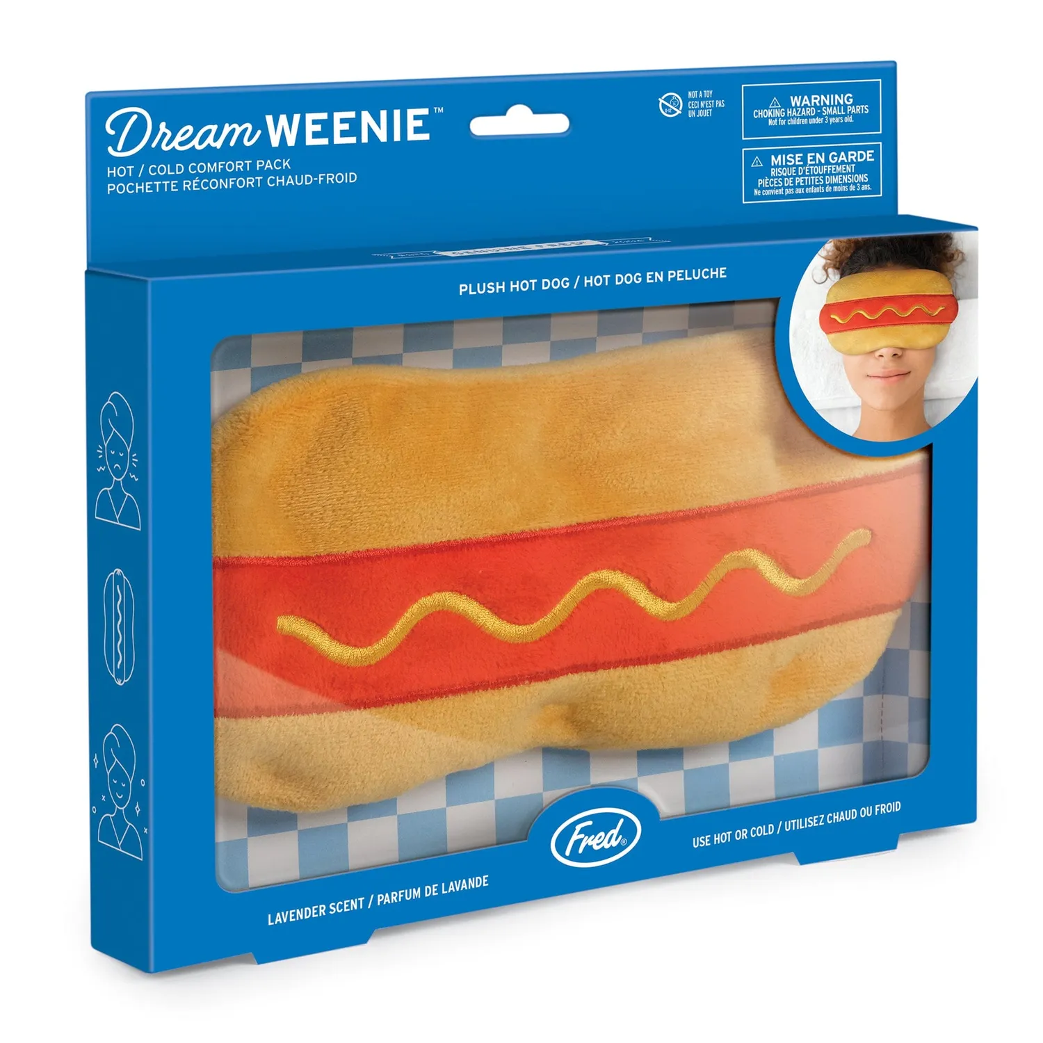 Fred Dream Weenie øjenpude hotdog med lavendel