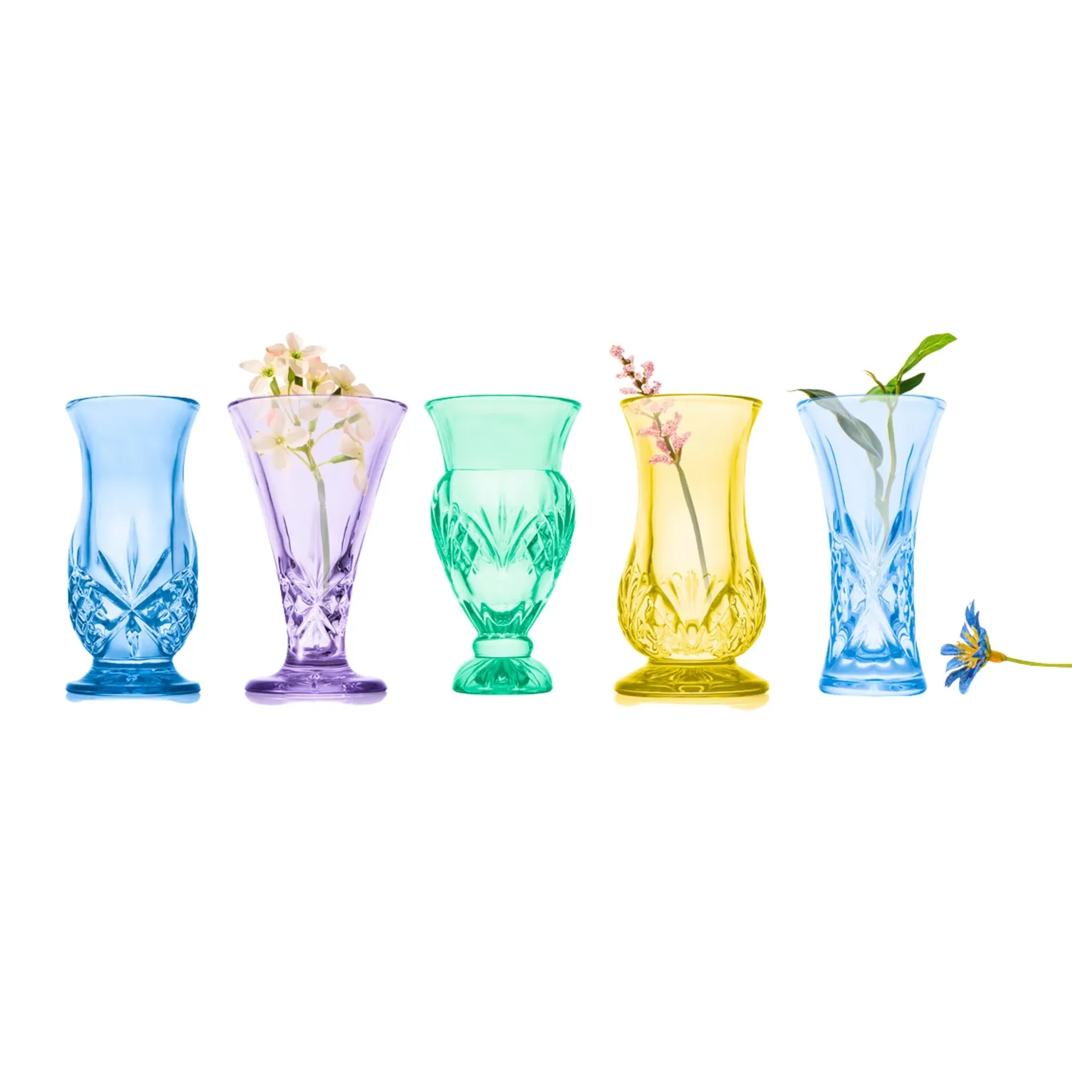Godinger Dublin Spring Bud vase 5 stk farvet