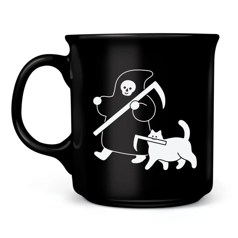Fred Cat and Reaper krus 473 ml sort keramik