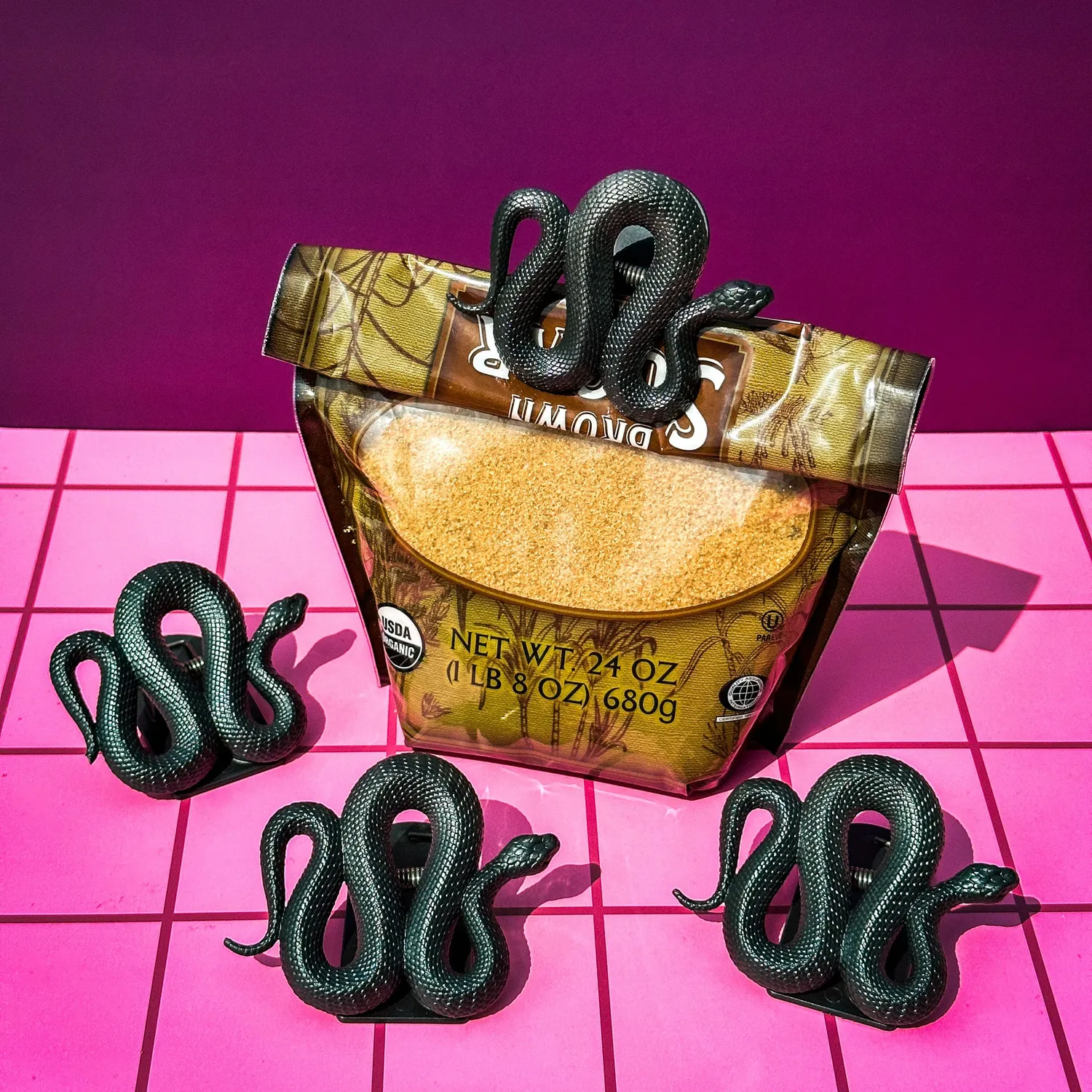 Fred Snack Attack poseklemmer 4 stk slange
