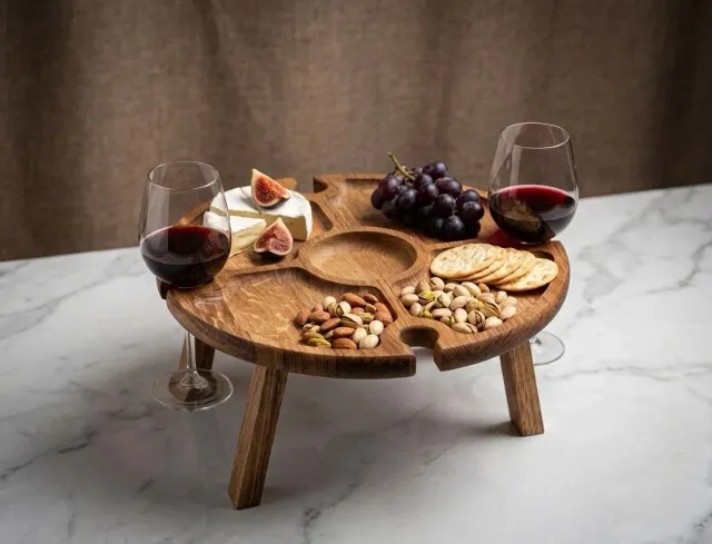 Doshka Monte Compact Wine vinbord til 4 glas egetræ 35 cm