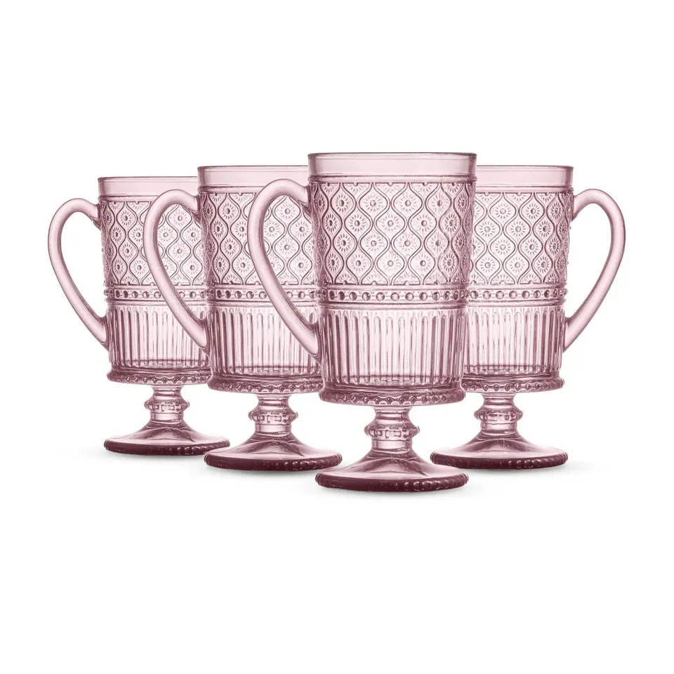 Godinger Claro krus pink 4 stk præget glas 9oz