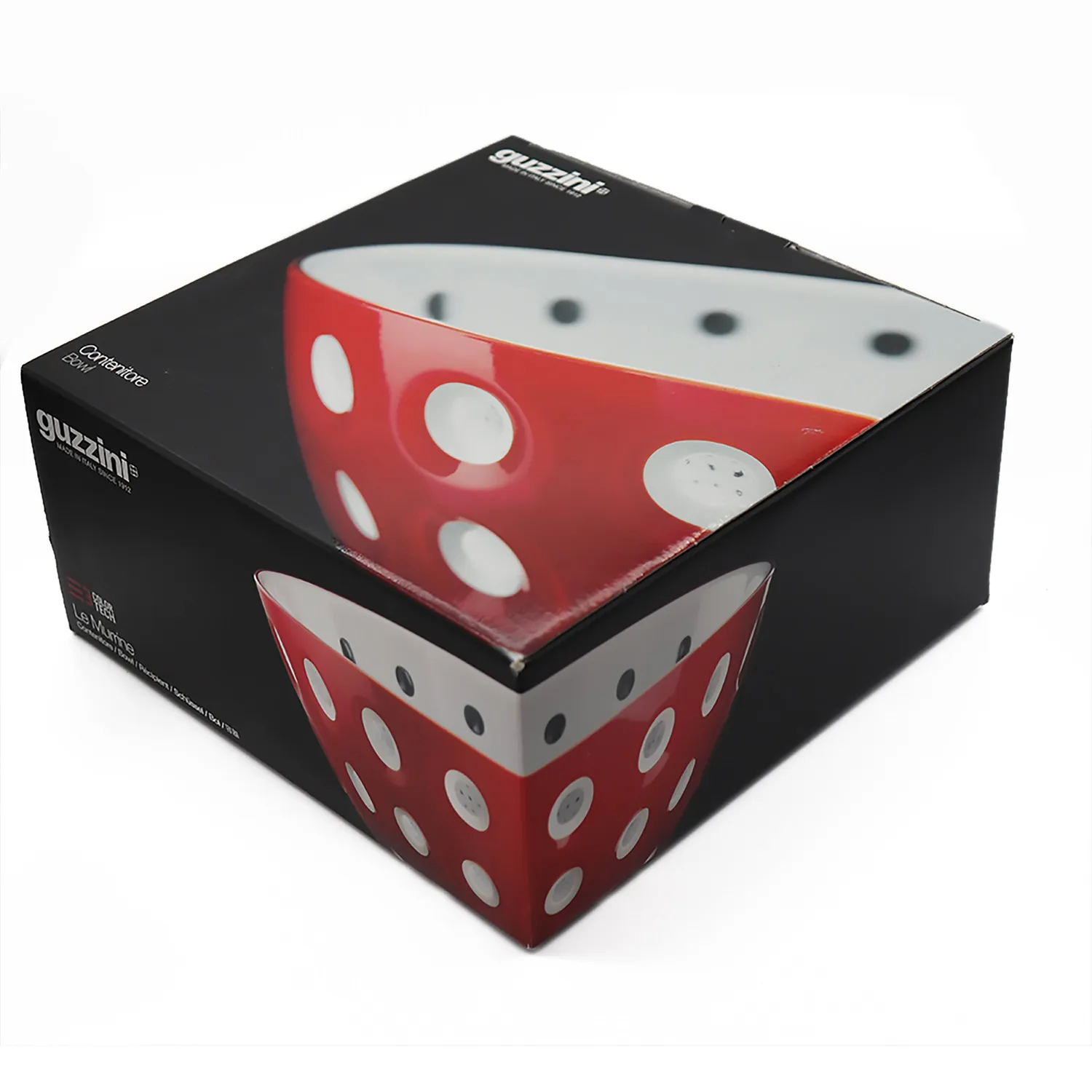 Guzzini Le Murrine skål Ø25 cm rød/hvid/smaragd