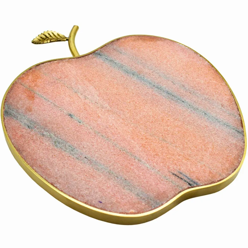 Godinger Pink Marble Apple ostebræt marmor 23,5 cm lyserød