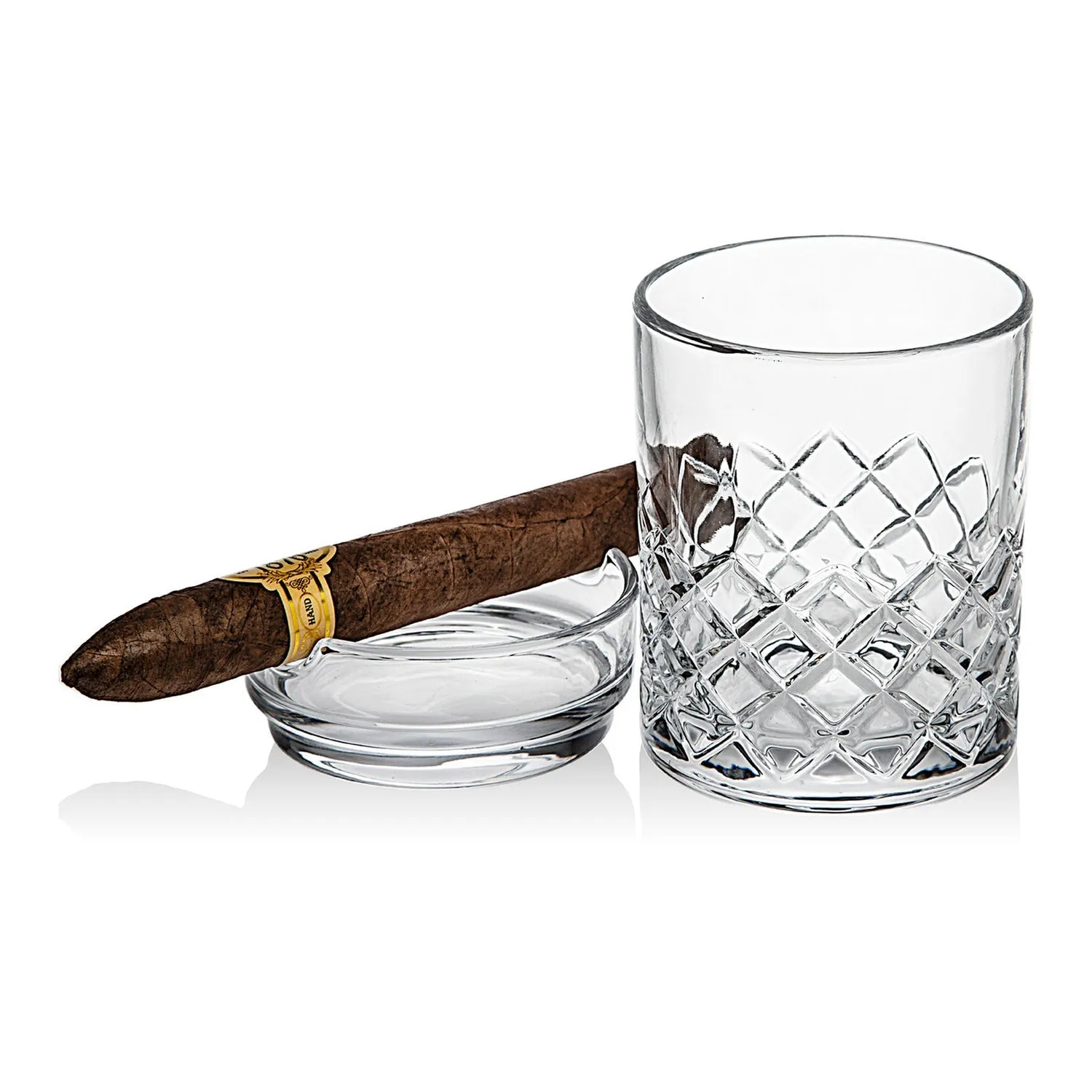 Godinger Hatch whiskyglas med cigarholder 310 ml