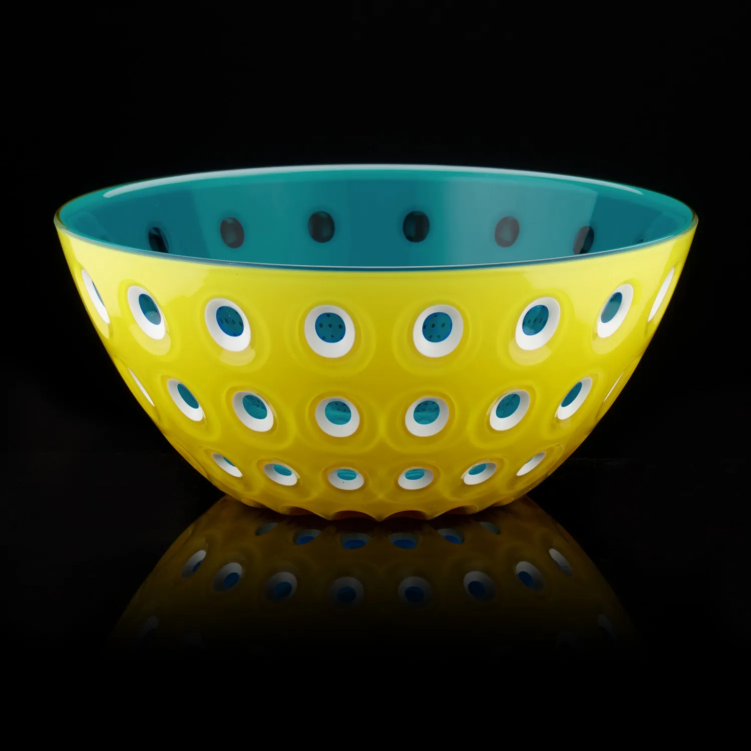 Guzzini Le Murrine skål Ø25 cm gul hvid akvamarin