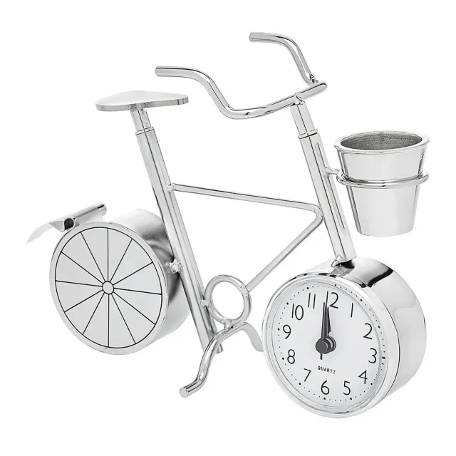 Godinger Bicycle Desk Set Clock skrivebordsur rustfrit stål
