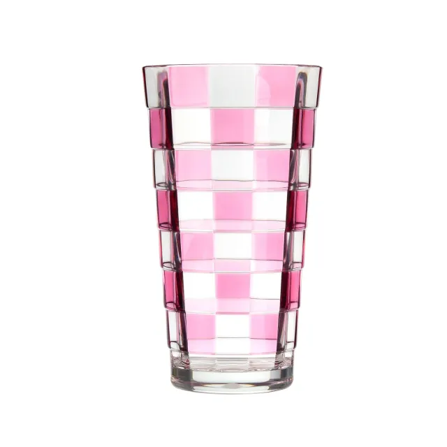 Godinger Pink Check highballglas akryl lyserød 665 ml