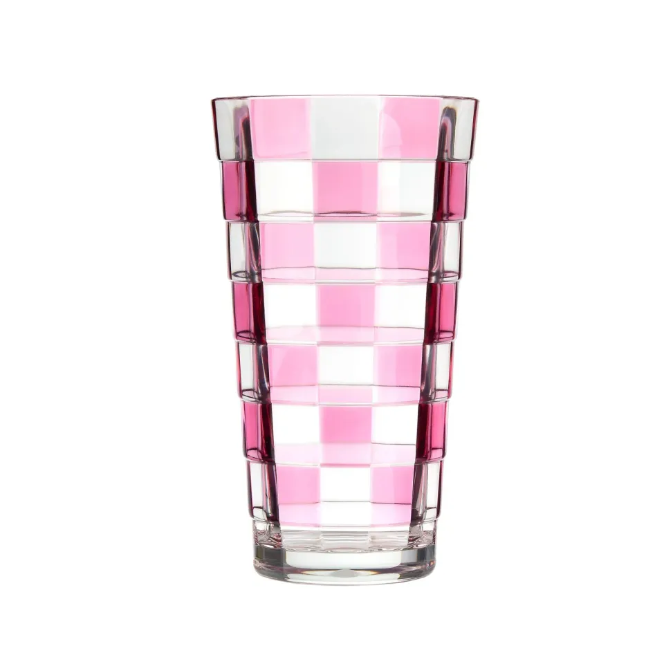 Godinger Pink Check highballglas akryl lyserød 665 ml