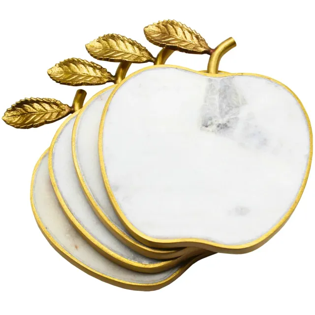 Godinger White Marble Apple bordskånere hvid marmor