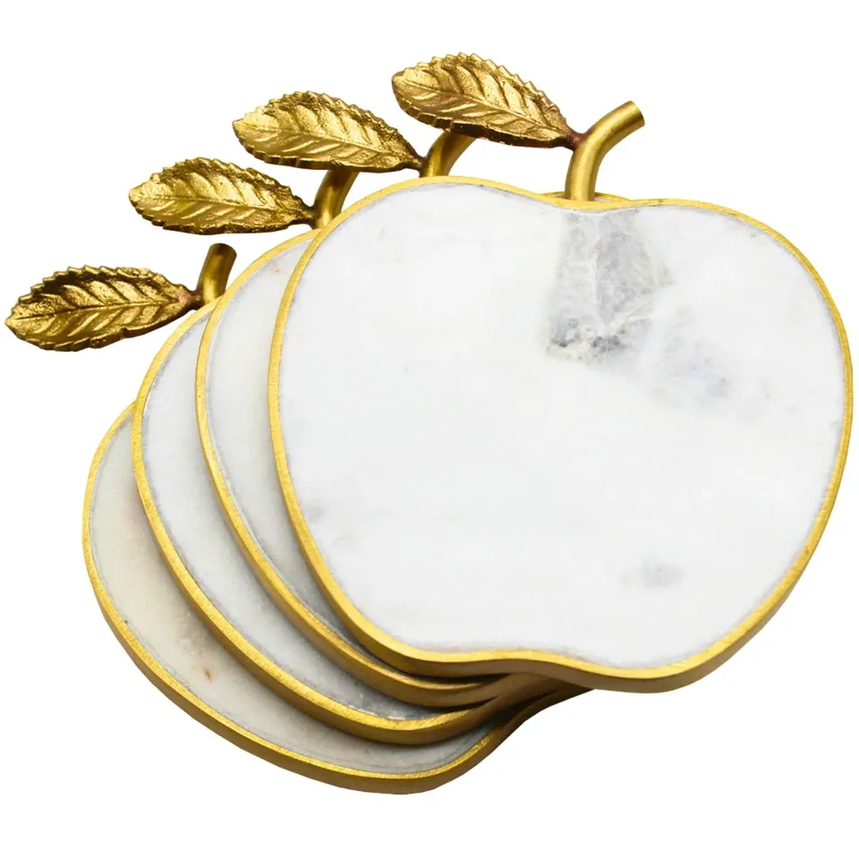 Godinger White Marble Apple bordskånere hvid marmor